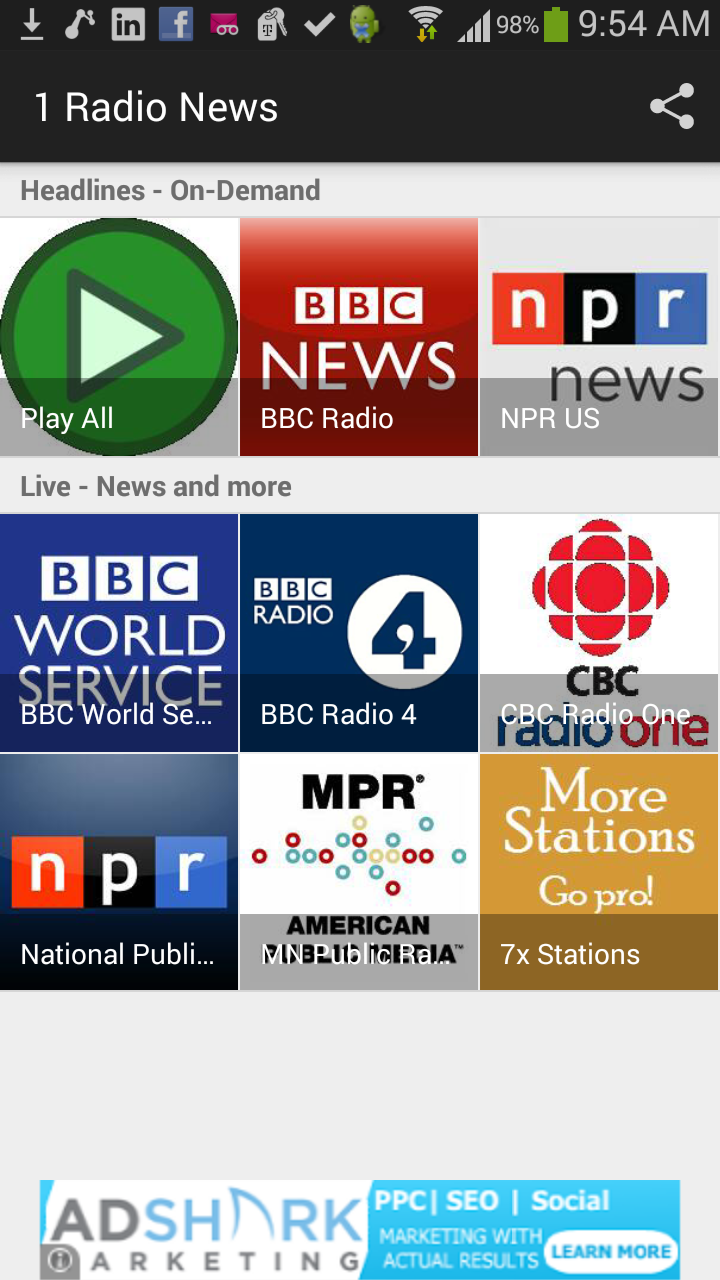 1 Radio News Phone Screen